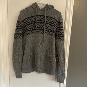 Hollister Mottled grey and black hooded sweater mens medium(056)